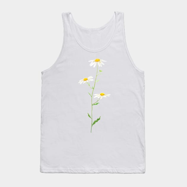 white daisy watercolor Tank Top by colorandcolor